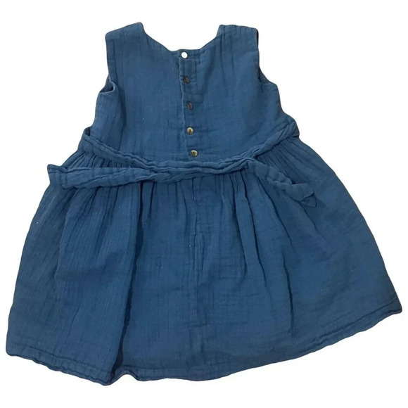 Roller Rabbit Blue Embroidered Muslin Shift Dress, Size 4, Toddler Girl - Picture 2 of 6